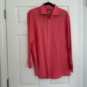 Van Heusen (Flex) pink button down top regular fit stretch